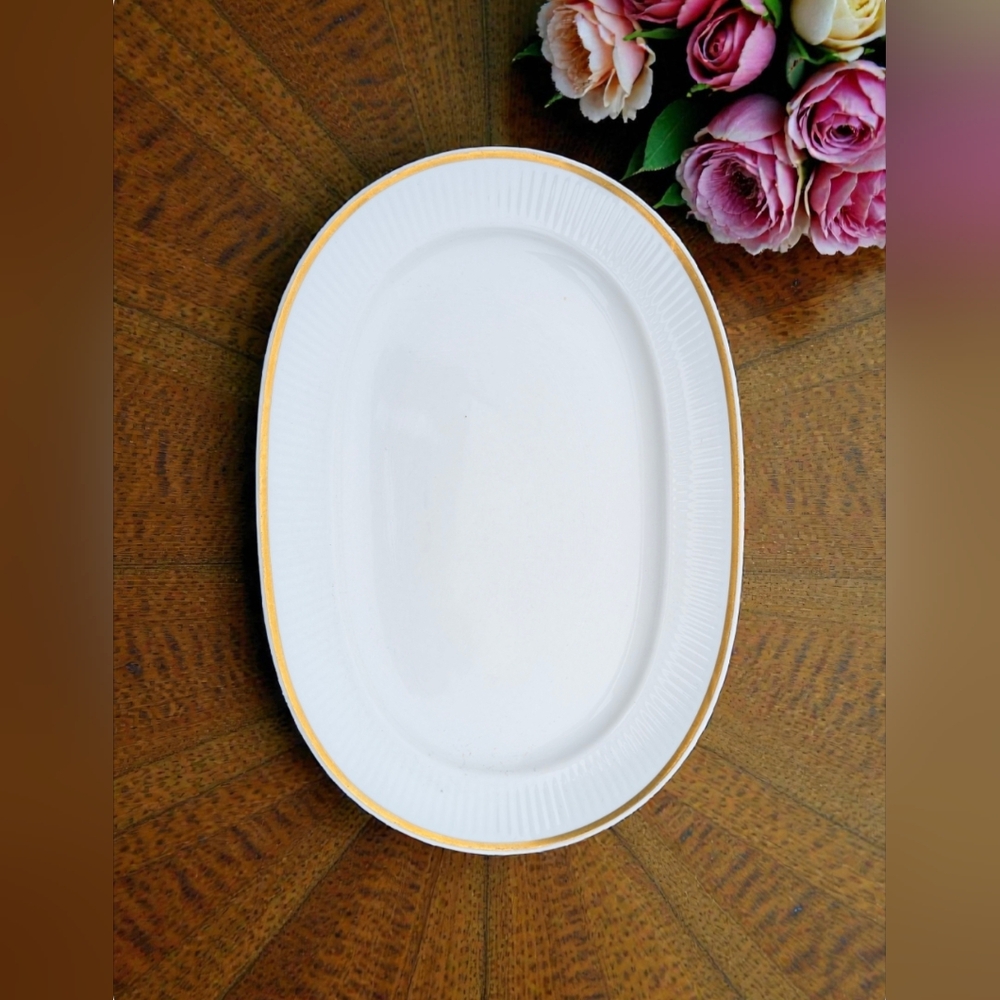Royal Copenhagen Tunna (Ribbed) Oval Serving Platter,